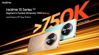 Seria de smartphone-uri realme 13 va debuta oficial pe 29 august, cu procesor Dimensity 7300 Energy