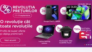 Start Revoluția Prețurilor pe eMAG! Oferte speciale în perioada 17-19 septembrie și șansa de a câștiga premii mari (Pixel 9, TV OLED, laptop-uri gaming)