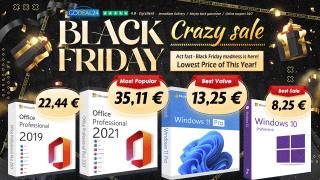 Avem Black Friday și pe GoDeal24, fiind cea mai bună perioadă din an pentru achiziția de licențe Windows și Office la cele mai bune prețuri