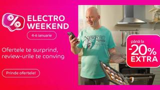 Electro Weekend la eMAG în perioada 4-6 ianuarie 2025: Smartphone-uri, tablete, gadget-uri,  electrocasnice mari și mici cu până la 20% reducere