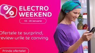 Electro Weekend revine la eMAG în perioada 18-20 ianuarie cu extra reduceri la telefoane Samsung, televizoare și electrocasnice