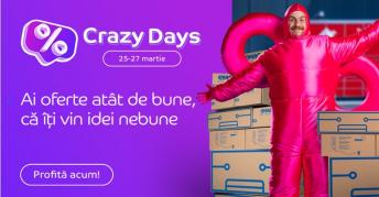 Crazy Days la eMAG în perioada 25-27 martie cu reduceri la tot ce îți dorești! Smartphone nou sau aspirator robot pentru curățenia de Paște?