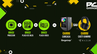 PC Garage oferă un bonus pentru upgrade-uri de PC; căști Razer sau carcasă Segotep, cadou la achiziții de peste 2.500 lei
