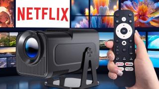 E LUNI e AMAZON: Mini proiector 4K Nonete cu Android, WiFi 6, Bluetooth 5.2 și rotație 270° – cinema acasă fără cabluri și bătăi de cap