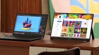 E LUNI e AMAZON: Monitor portabil ARZOPA Z1C de 16,1” FHD, 100% sRGB, ultra-subțire cu suport, HDMI/USB-C și protecție pentru ochi