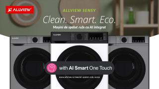 Allview lansează mașinile de spălat rufe Sensy W800 și W1000, capacitate de 8 kg, 10 kg și AI pentru reducerea vibrațiilor
