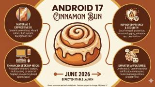 Ce va aduce Android 17 sub numele Cinnamon Bun; Avem informații despre interfața nouă, AI și desktop mode
