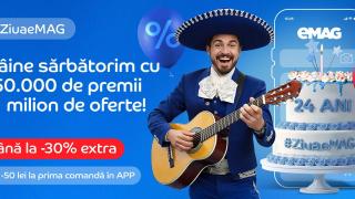 Ziua eMAG aduce peste 1 milion de oferte și 50.000 de premii; aniversare de 24 de ani cu reduceri de peste 30%