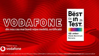 Vodafone obține al cincilea „Best in Test” consecutiv în România; Vocea, datele și fiabilitatea au primit cele mai mari scoruri