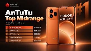 HONOR 600 Pro rămâne lider în AnTuTu midrange, dar OPPO ocupă jumătate din top 10