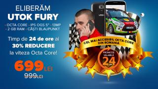 UTOK Fury, cel mai accesibil smartphone octa-core din România este disponibil la prețul de 699 lei pentru 24 ore