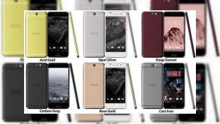 HTC One A9 se lasă admirat într-o primă imagine de presă; vedem cum arată cele 6 versiuni de culoare pregătite