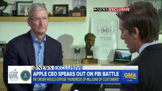 Tim Cook acordă un interviu celor de la ABC News, în care discută despre scandalul Apple - FBI legat de deblocarea iPhone-ului teroriştilor (Video)