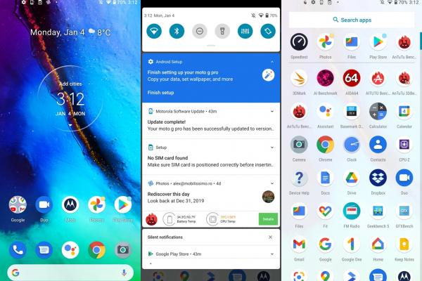 Galerie capturi de ecran Motorola Moto G Pro (Screenshots intefață grafică)