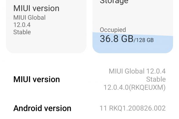 Galerie capturi de ecran Xiaomi Mi 11 Lite 4G (Screenshots intefață grafică)