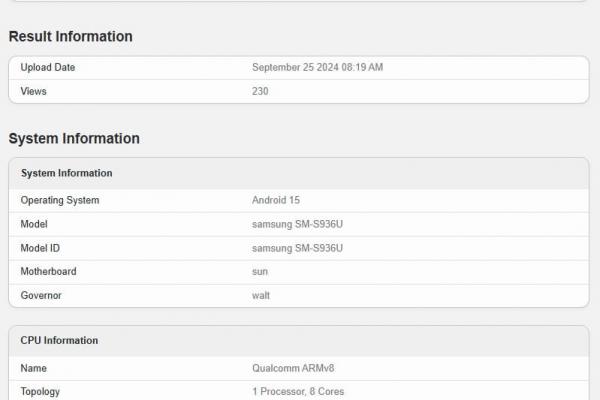 Samsung Galaxy S25 - GeekBench (Leak)