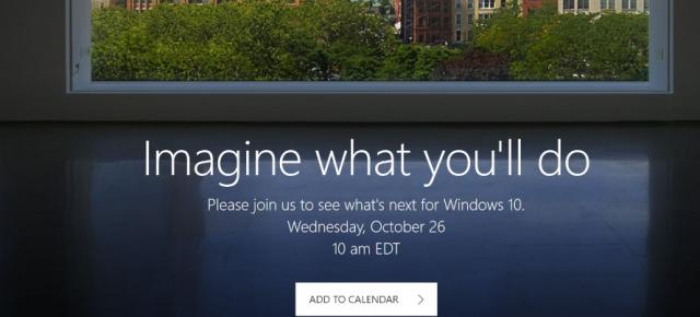 Microsoft anunţă un eveniment organizat pe data de 26 octombrie, legat de noi produse Surface; Aşteptam Surface All in One PC și date despre Win 10 Redstone 2