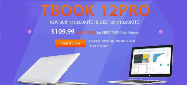Tableta Teclast Tbook 12 Pro va primi un discount de 50% pe data de 30 noiembrie și 1 decembrie; iată cum puteți beneficia de ofertă!