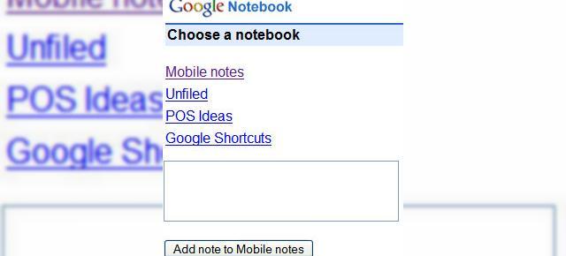 Google Notebook, acum si in varianta mobila