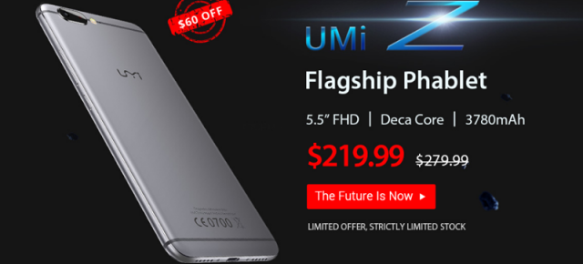 UMi Z beneficiază de un discount de 60 dolari; costă acum doar 219.99 dolari în oferta unui retailer chinez!