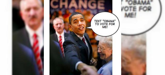 Barrack Obama si Hillary Clinton votati prin SMS