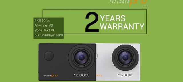 MGCOOL oferă 2 ani garanție pentu camera video de acțiune Explorer PRO!
