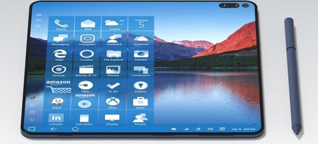 Microsoft Surface Note este un soi de Surface Phone flexibil, care se deschide şi devine o tabletă (Concept)