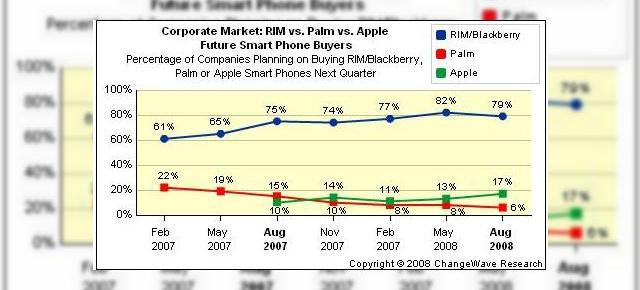 Apple castiga piata business de partea sa, Palm sufera
