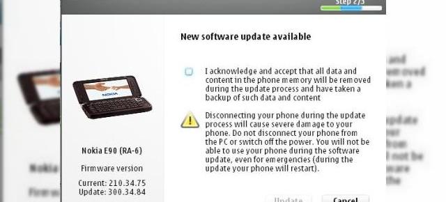 Un nou update de firmware pentru Nokia E90