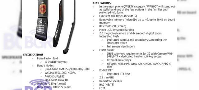 Nokia "Wahoo", telefonul 3G semi-QWERTY care va sosi prin AT&T