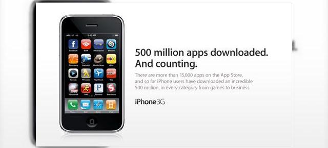 500 de milioane de aplicatii descarcate prin Apple App Store