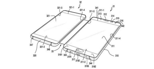 Samsung brevetează încă un telefon pliabil, cu două ecrane cu o fâşie metalică între ele