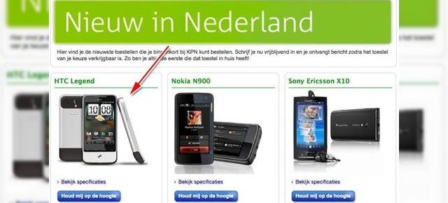 HTC Legend, prezent deja pe site-ul unui retailer olandez