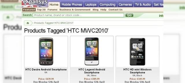 HTC Legend, Desire si HD Mini isi dezvaluie pretul si data de lansare