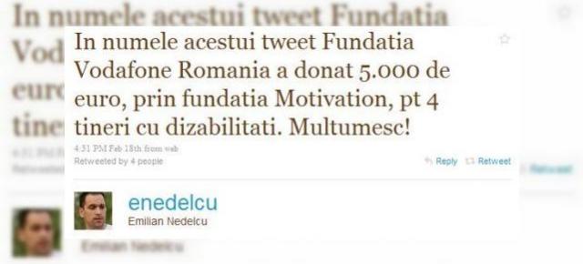 Mesaj pe Twitter, vandut cu 5000 de euro - o actiune caritabila deosebita