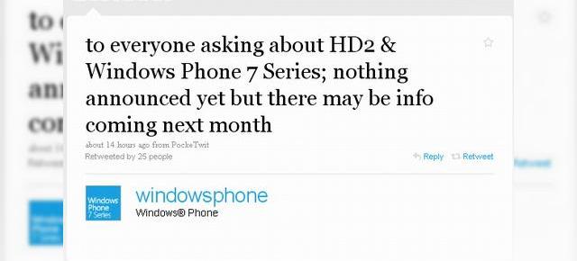 Microsoft va anunta detalii despre HTC HD2 si Windows Phone 7 in martie