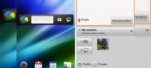 Widgetul oficial Google Buzz, disponibil prin Android Market