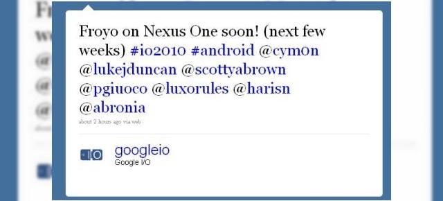 Android 2.2 va fi disponibil in curand pe Google Nexus One