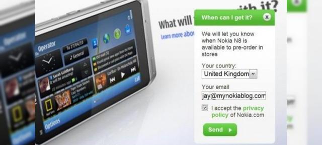 Nokia N8 disponibil in curand prin pre-comanda, deocamdata doar notificari pentru aceasta