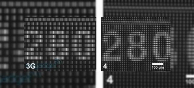 Testul la microscop compara ecranul lui iPhone 4 cu cel de pe iPhone 3G