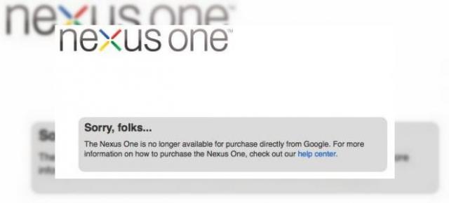 Stocul de telefoane Google Nexus One epuizat complet in magazinul Google, definitiv