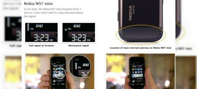Nokia N97 Mini, lovit de aceeasi problema cu antena ca si iPhone 4 (Video)