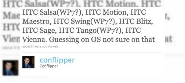 Lista de telefoane HTC cu Windows Phone 7 la bord, postata pe Twitter