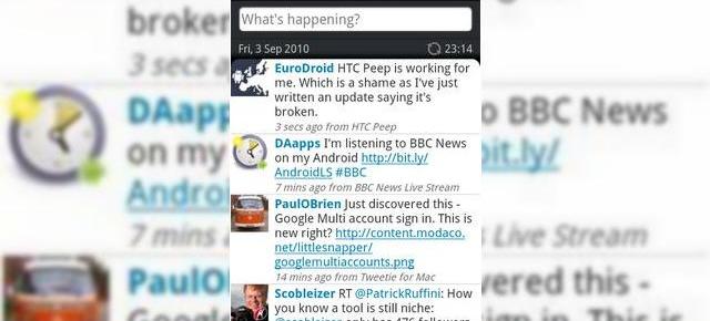 Problemele cu clientul de Twitter de pe HTC (Peep) au fost rezolvate!