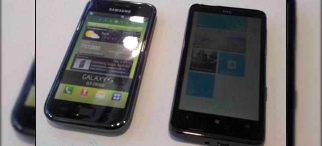 HTC HD7 surprins de camera, comparat cu Samsung Galaxy S (Video)
