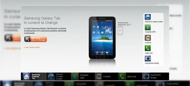 Tabletul Galaxy Tab disponibil in Romania prin Orange, din 4 noiembrie