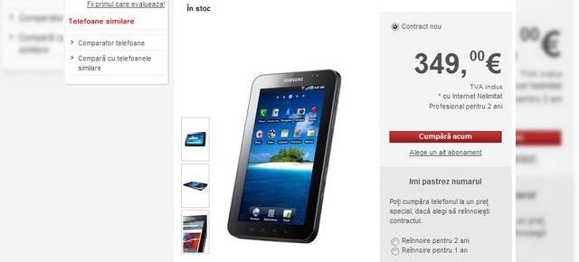 După Orange, și Vodafone România lansează pe piață Samsung Galaxy Tab