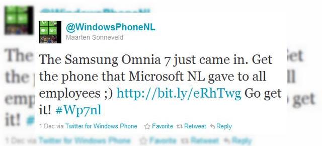 Smartphone-uri Windows Phone 7 gratis... doar pentru angajații Microsoft
