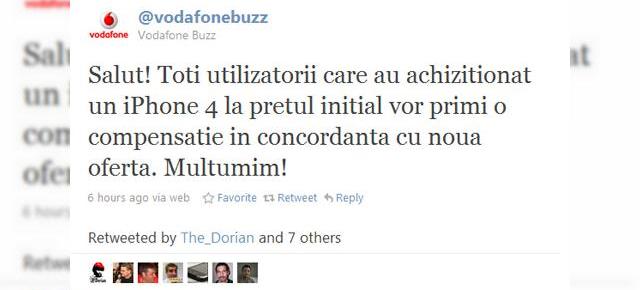 Vodafone oferă compensații primilor cumpărători de iPhone 4