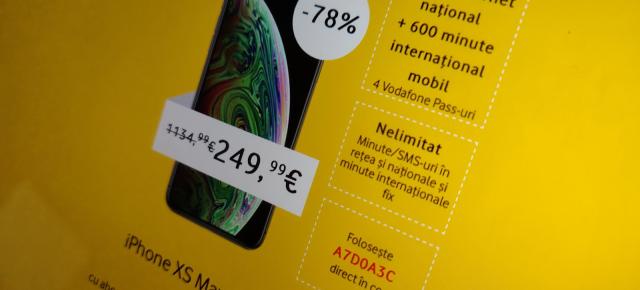 Pleiada de reduceri fantastice și imposibil de atins de pe Vodafone continuă cu o nouă rundă; iPhone XS Max e cel care doboară site-ul astăzi